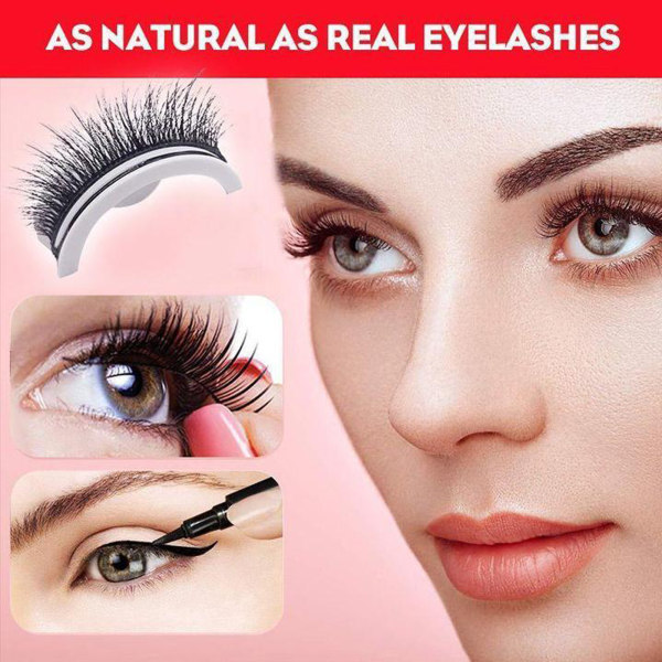 Återanvändbara självhäftande ögonfransar behövs ingen eyeliner eller lim, lösfransar stabila och lätta att ta på, naturligt utseende och vattentäta falska ögonfransar, perfekt