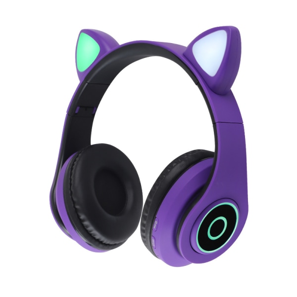 Trådlösa hörlurar för barn Bluetooth huvudbandshörlurar för flickor med mikrofon Cat Ear-hörlurar med LED-ljus Barnhörlurar för pojkar flicka