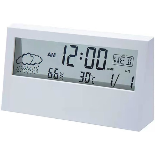 Digital väckarklocka, digital reseväckarklocka, datum, kalender, batteridriven väckarklocka, 12/24 timmars temperatur, snooze-funktion, digital klocka