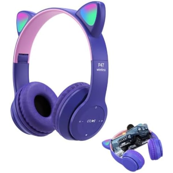 Vikbara Bluetooth hörlurar för barn, Bluetooth 5.0-hörlurar, telefon, studier, resor