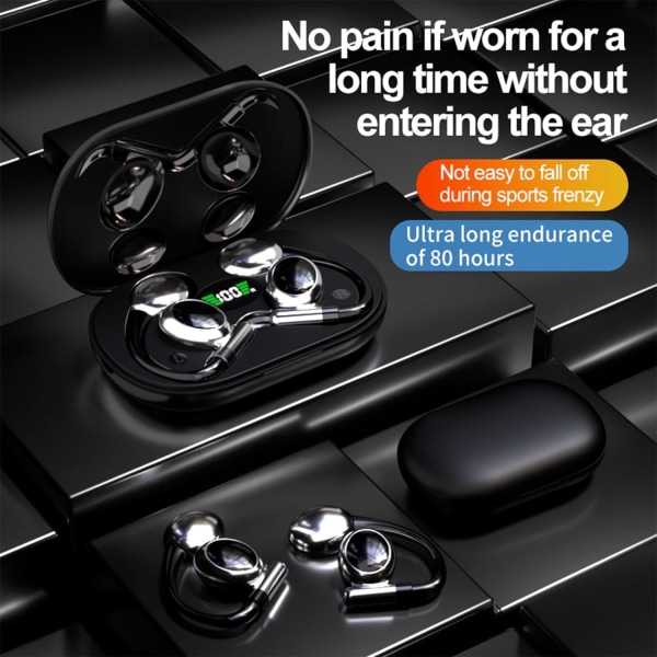Öronmonterade Non in Ear Bluetooth 5.3 hörlurar med ultralång batteritid Sport vattentäta trådlösa hörlurar