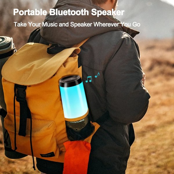 Bärbar Bluetooth högtalare, vattentät trådlös Bluetooth -högtalare med färgglada lampor, rik bas, TWS Bluetooth högtalare, utomhussporthögtalare, 26m