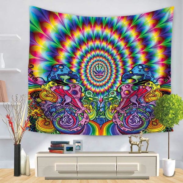 Gobeläng, psykedeliska Vägghängande Hippie Gobelänger Dekoration Väggtapeter Estetisk Vägghängande filt för sovrum Vardagsrum Väggdekoration (150 x