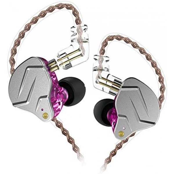 Dubbla kontroller i örat hörlurar, HiFi Kraftfull bas Högupplöst trådad löstagbar Audiophile Lila Standardversion