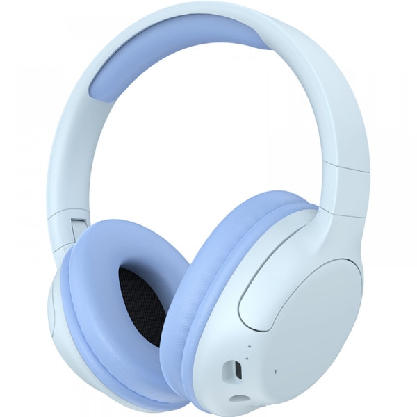 Bluetooth hörlurar över örat, Bluetooth 5.3 trådlösa hörlurar Inbyggd HD-mikrofon, HiFi-stereoljud, djup bas, öronkåpor med memory foam för telefon/PC, blå