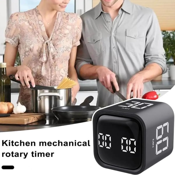 Timer, Kökstimer, Flip Bucket Timer med Gravity Sensor, LED Display, Silent Countdown Clock, Digital Kitchen Timers for Work