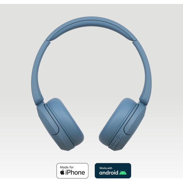 För Sony WH CH520 trådlösa Bluetooth -hörlurar, upp till 50 timmars batteritid med snabbladdning och pannbandsstil, blå