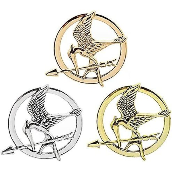 3 st Mockingbirds Personlighet Symbol Brosch Set Animal Birds Film TV-rekvisita för kvinnor och mig，The Hunger Games Film Mockingjay Prop Rep Rep Pin