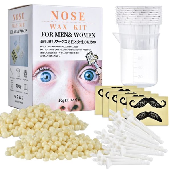 Män Kvinnor Reser Smärtfri rengöring Hårborttagning Bönor Nose Wax Kit Verktyg Enkel användning,11