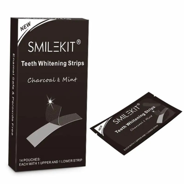 7 Par Nya aktivt kol Tandblekningsremsor Dubbla elastiska munhygienvård Blekningsremsor 5D Gel Tandblekningsverktyg