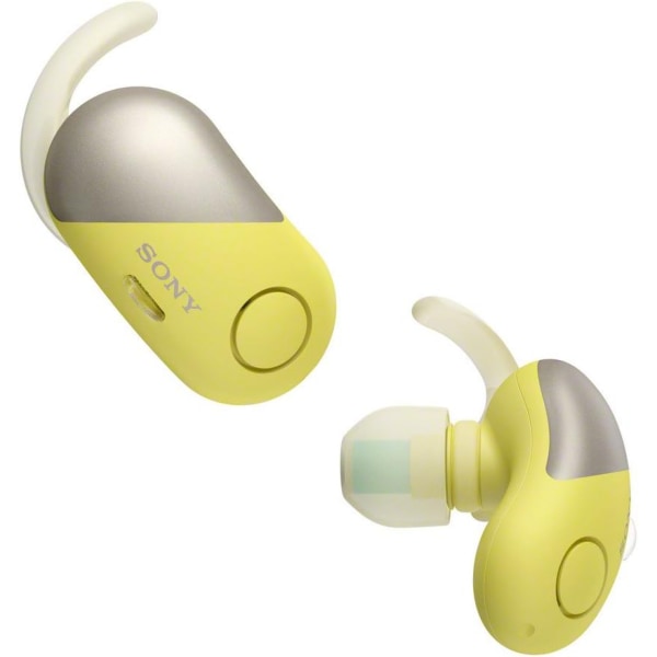 För WFSP700NY.CE7 Helt trådlösa sporthörlurar (brusreducering, omgivande ljudläge, Bluetooth), gula, med Alexa integrerad