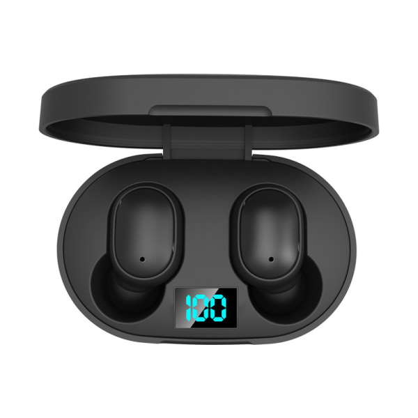 Bluetooth 5.0 Earbuds TWS Trådlösa hörlurar Headset Stereo för Samsung Android iPhone Svart Färg