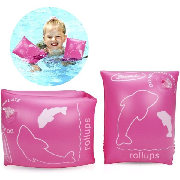 Uppblåsbara Simning Float Armband Byxor,Vattenringar Rörarmband för barn och vuxna.,0 4 år gamla barn, rosa