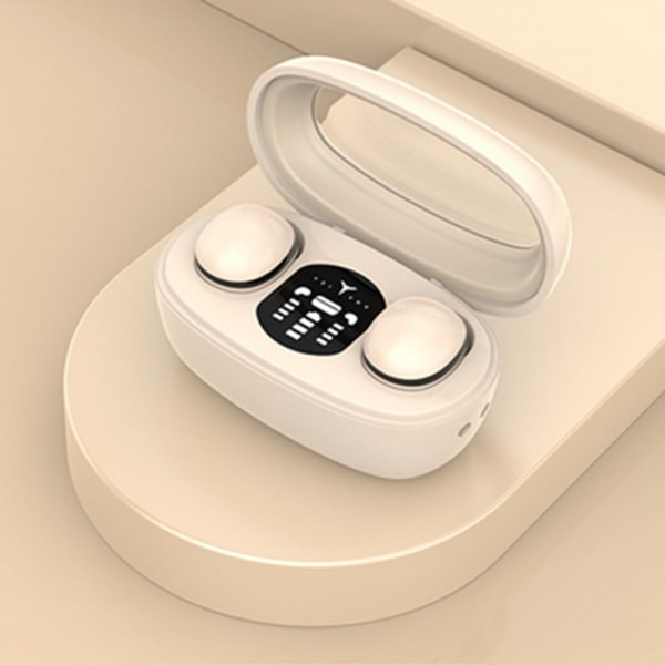 Earbuds Mini Wireless Earbuds Bluetooth Headphones 5.3 med Digital Display Case Öronsnäckor Brusreducerande hörlurar Lättviktshörlurar för P