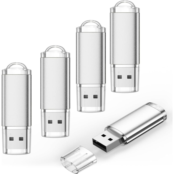 8 GB USB minne 5-pack miniminne, bärbar metalldatalagringsenhet, USB 2.0-minne