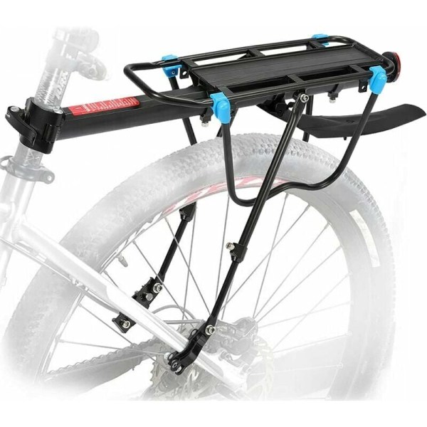 Bakre cykelställ med kapacitet på 50 kg, justerbar MTB-cykelhållare Sadelstolpe med vingreflektor för cykling i bergslast