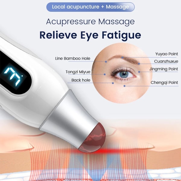 Elektrisk uppvärmning Bian Stone Eye Massager Skrapning Ta bort ögonfettgranulat Vibrationsmassage Anti-rynk Guasha Hudvårdsterapi