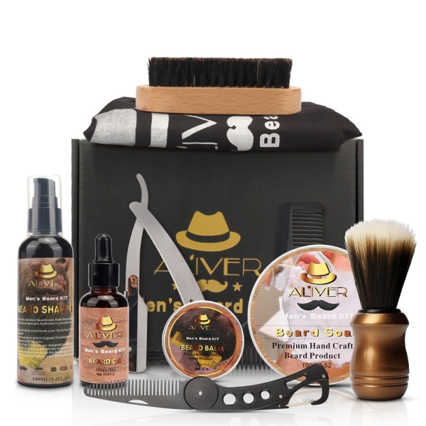 BIG BAD BEARDS-Allt-i-ett Premium Grooming Kit för män, perfekta presenter till far, honom, bröder, pojkar set med skäggtvätt, balsam, balsam, olja, Bru