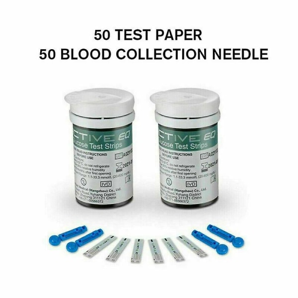 Mmol/mg blodsockermätare Diabetestestsats Testremsor Blodsockermätare - 50 teststickor och lansetter