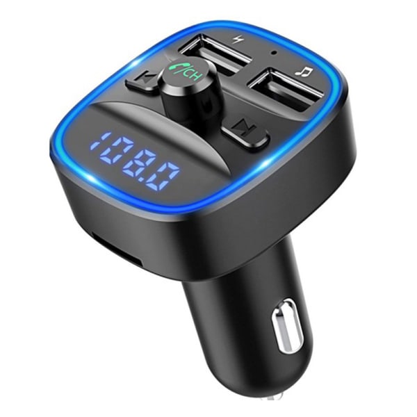 Bluetooth FM-sändare, Avancerat Bluetooth Car Kit, Dubbla USB portar med QC3.0, Trådlöst handsfreesamtal för LED-skärm, Bilradioadapter Music P