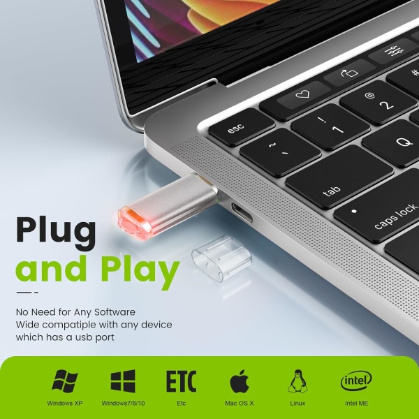 8 GB USB minne 5-pack miniminne, bärbar metalldatalagringsenhet, USB 2.0-minne