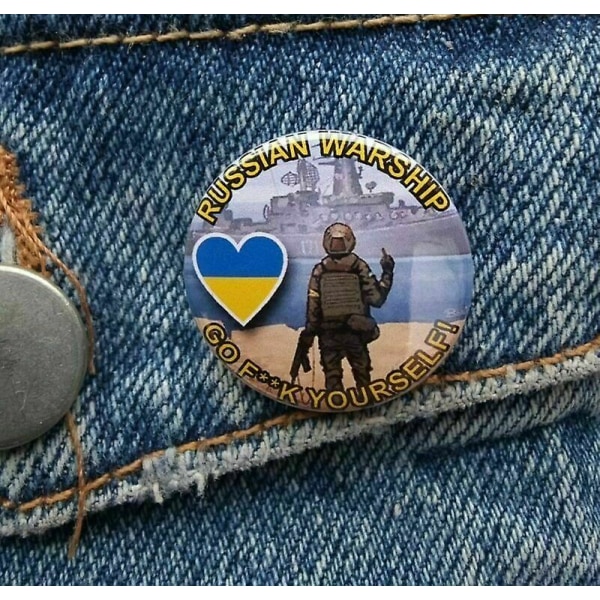 Älska Ukraina - &quot;trots!&quot; Frimärke - Liten knappmärke - 25 mm Diam