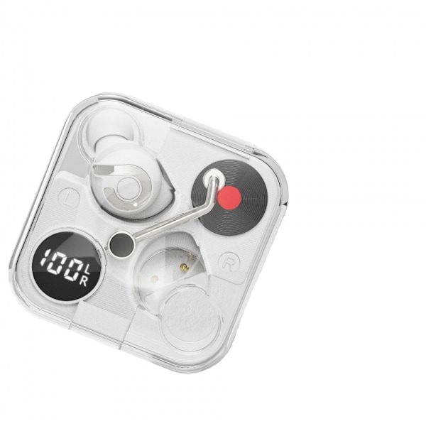 par Bluetooth hörlurar med hög kostnadseffektivitet, ultralång standby osynlig i örat sportminihörlurar (vita)