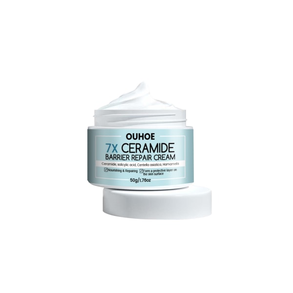 Ceramide Face Cream - En enkel fuktighetskräm med ceramid, återfuktande fuktighetskräm för alla hudtyper: Vegansk ansiktskräm för torr hud & fuktkräm för Oi