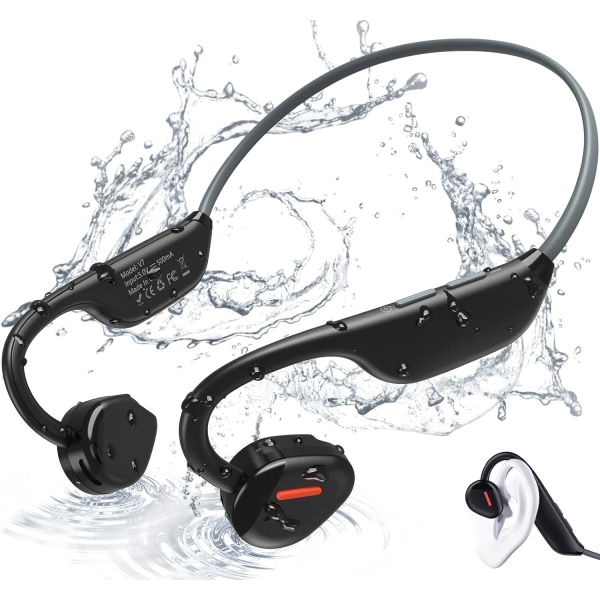 Bluetooth Sports Headset 5.3, Bluetooth Trådlöst Headset, Bluetooth Sports Headset 27g Ultra Light 8H Batteri, IP67 Regnjacka Löpning, Fitness, Office