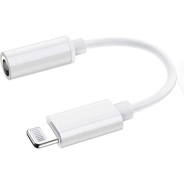 Lightning till 3,5 mm adapter för hörlursuttag, adapteromvandlare kompatibel med iPhone 14 13 12 11 XR XS Max X 8 7 6, stöder alla iOS