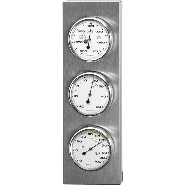 THB197 Väderstation i rostfritt stål med termometer, barometer och hygrometer