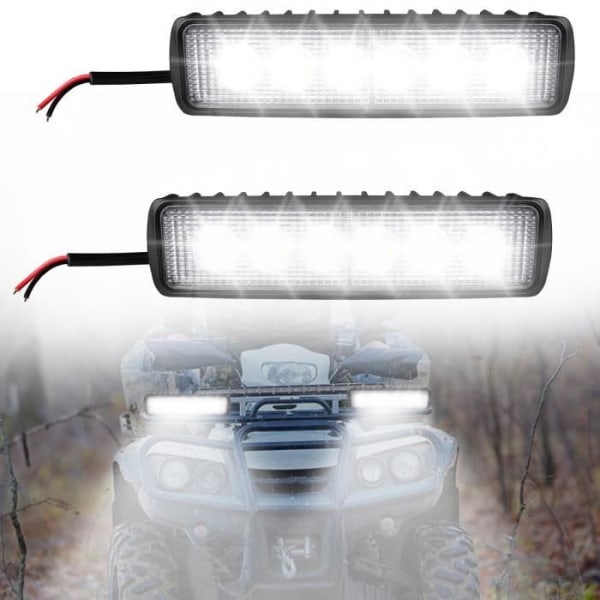 YRHOME LED pannlampa 2x 18w arbetslampa Backlampa 12V 24V ATV SUV