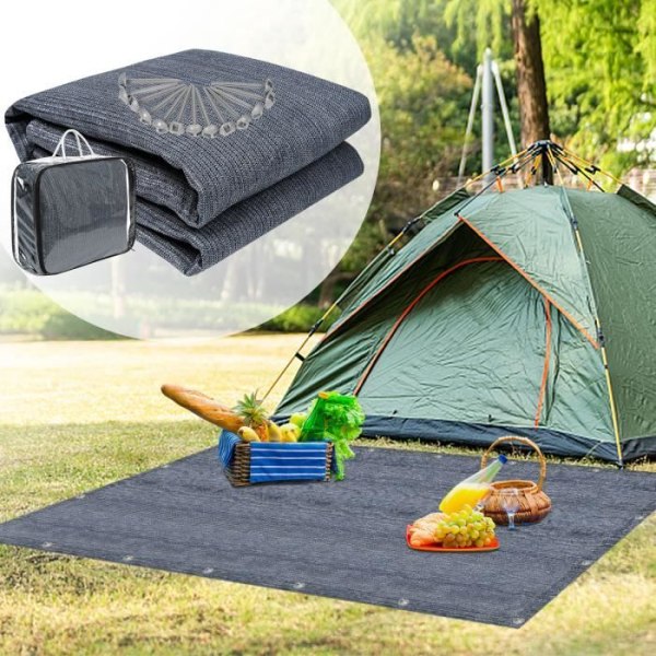 YRHOME Campingmatta, tältmatta, öljetter, markismatta, campingmatta, husbilsmatta 3x5m