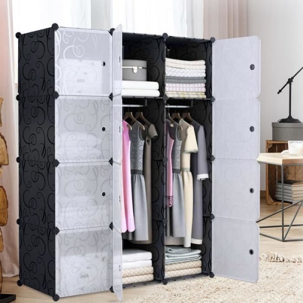 YRHOME Garderob garderob hyllsystem plug-in garderob plug-in hyllplan skåpsdörrar
