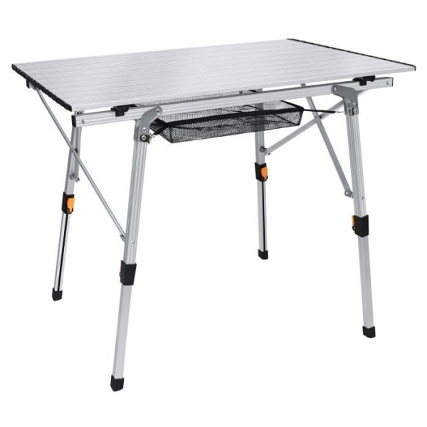 YRHOME Fällbart campingbord i aluminium - Höjdjusterbart hopfällbart bord för trädgård, campingbord Silver