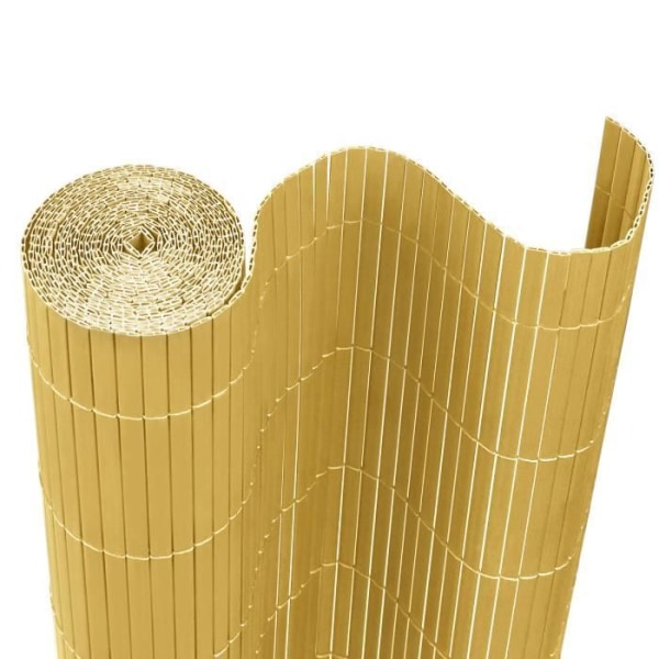 YRHOME PVC Privacy Screen Mat Staket 120x300cm - Bambufärg - Trädgårdsbalkong