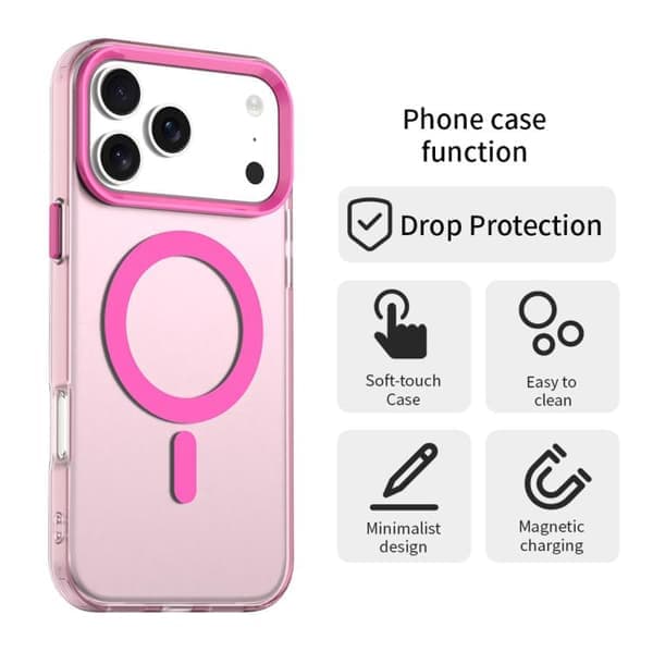 iPhone 17 Pro Max Deksel - Candy Magsafe PC Hybrid TPU Rød Röd