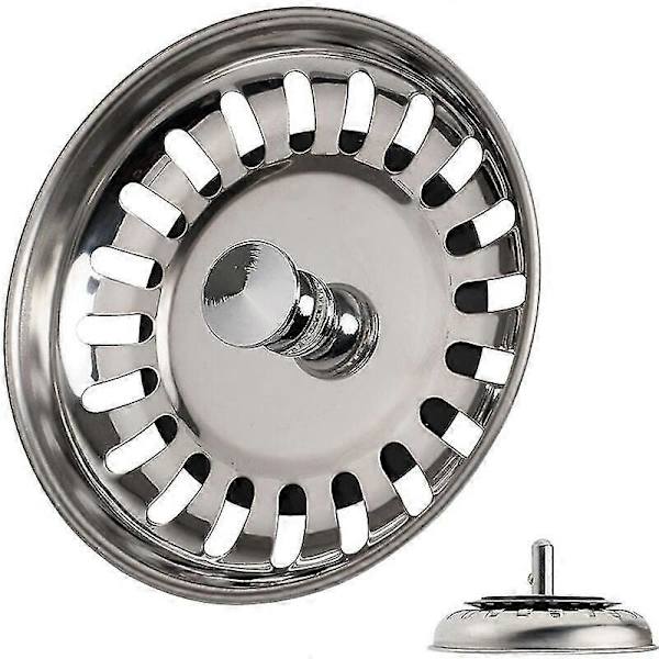 Vask Filter Prop Diameter 78mm Universal Rustfrit Stål Køkkenvask Prop til Badeværelse Håndvask