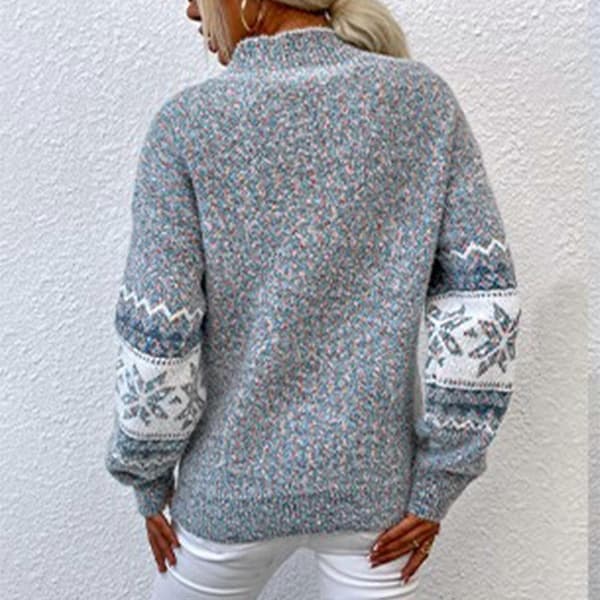 Damtröja Jultröja Varm Tröja Jul Turtleneck Rosa XL Grå M Gray M
