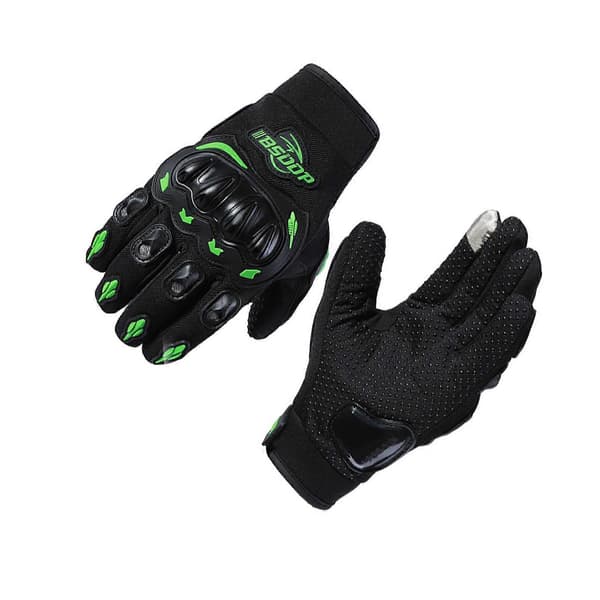 Motorcykelhandsker Touch Screen Kompatible Åndbare Læder Sikker Pasform Racing Handsker Biker Handsker green