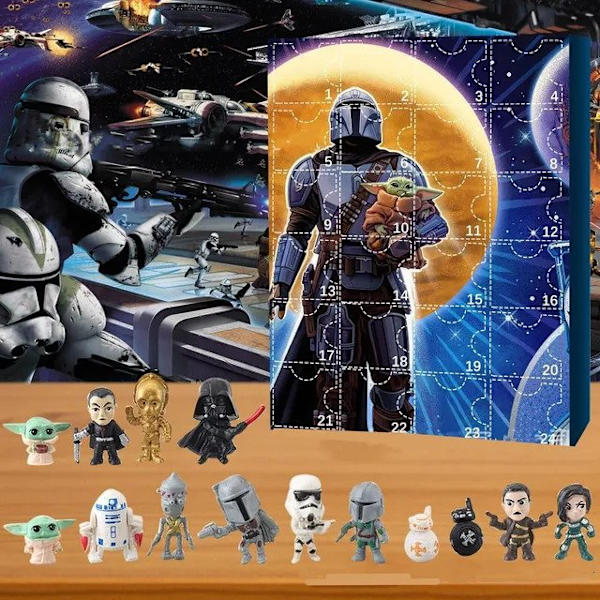 Star Skywalker Baby Yoda Julekalender 2023 Star Wars Jule Blind Box 24-delt Ornament Dukker style 2