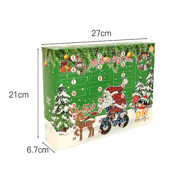 Joulutimanttiavaimenperät Setti Klassinen Jouluteema Elementti DIY-riipus Joulujuhlaan Lahjoiksi 24PCS