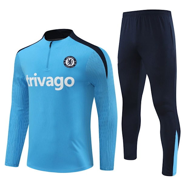 2425 Ny Chelsea Langærmet Halv Zip Træningstrøje til Voksne og Børn azure M