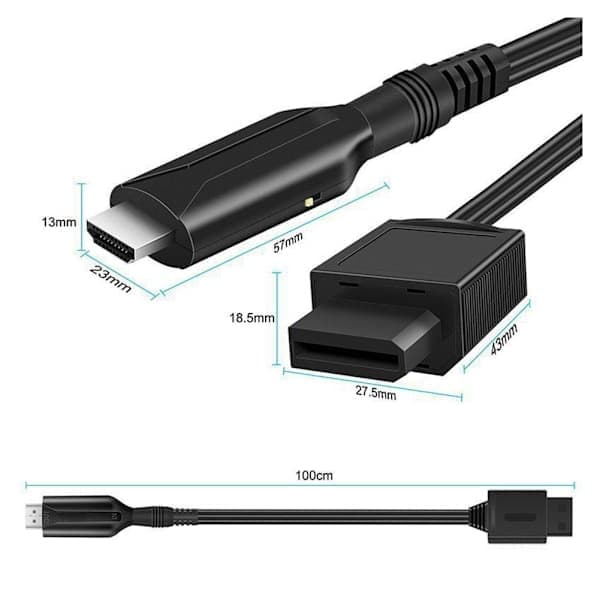 Wii til HDMI-konverterkabel, Wii 2 HDMI-adapter til Full HD-gameplay