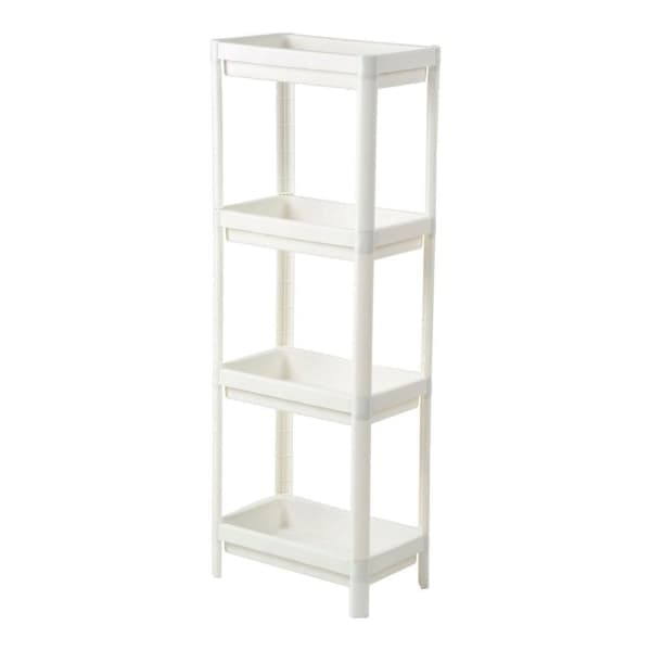 Smal Hylla - Badrum - Vit Plast - 100 X 36 X 23 Cm Vit