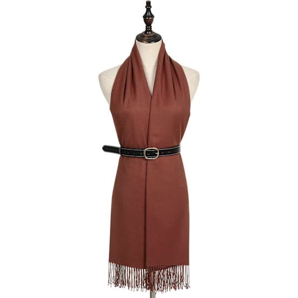 Pashmina-sjal og -skjerf for kvinner, bryllupssjal, vinter rødbrun Reddish Brown