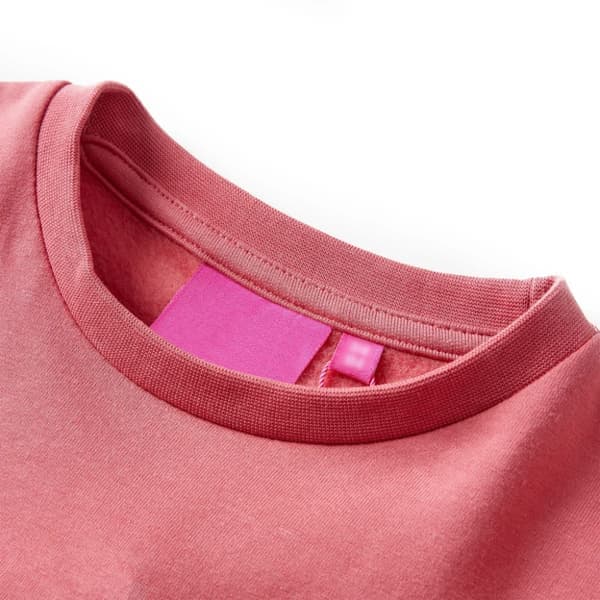 Sweater til børn farveblok lyserød og henna 92