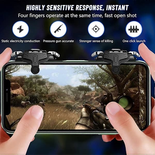 PUBG Mobile Game Triggers Controller, Sensitive Shooting Gamepad Triggers for Mobile FPS Games