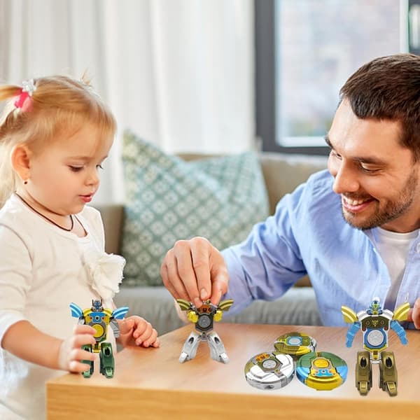 3 st transformerbara fidget spinners för barnkalas, deformerbara robotspinner fidgetleksaker, fingertoppsgyro för stresslindring och sensorisk