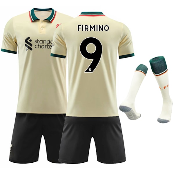 21-22 ny Liverpool borta fotbollströja nr 11 Salah tröja vuxna barn förälder-barn sportdräkt NO.9 FIRMINO 16